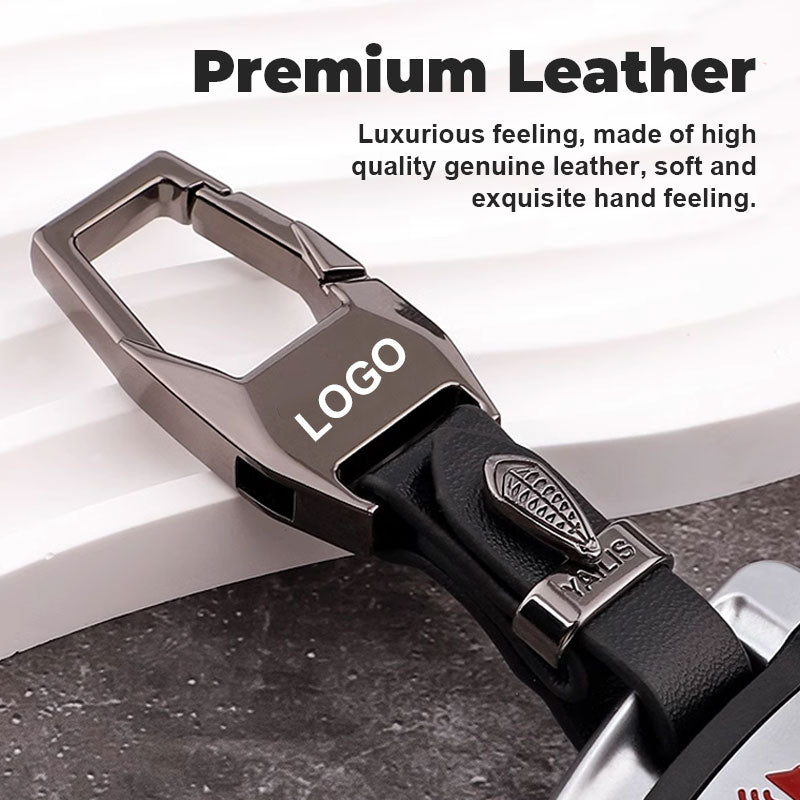 Alloy leather car keychain