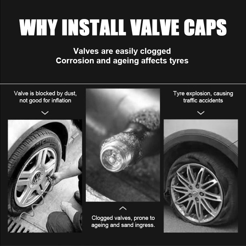 Metal Car Tire Valve Caps (4 pcs/1 set)