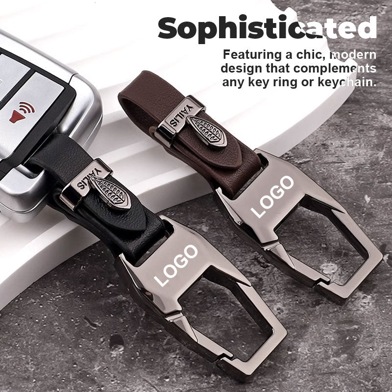 Alloy leather car keychain