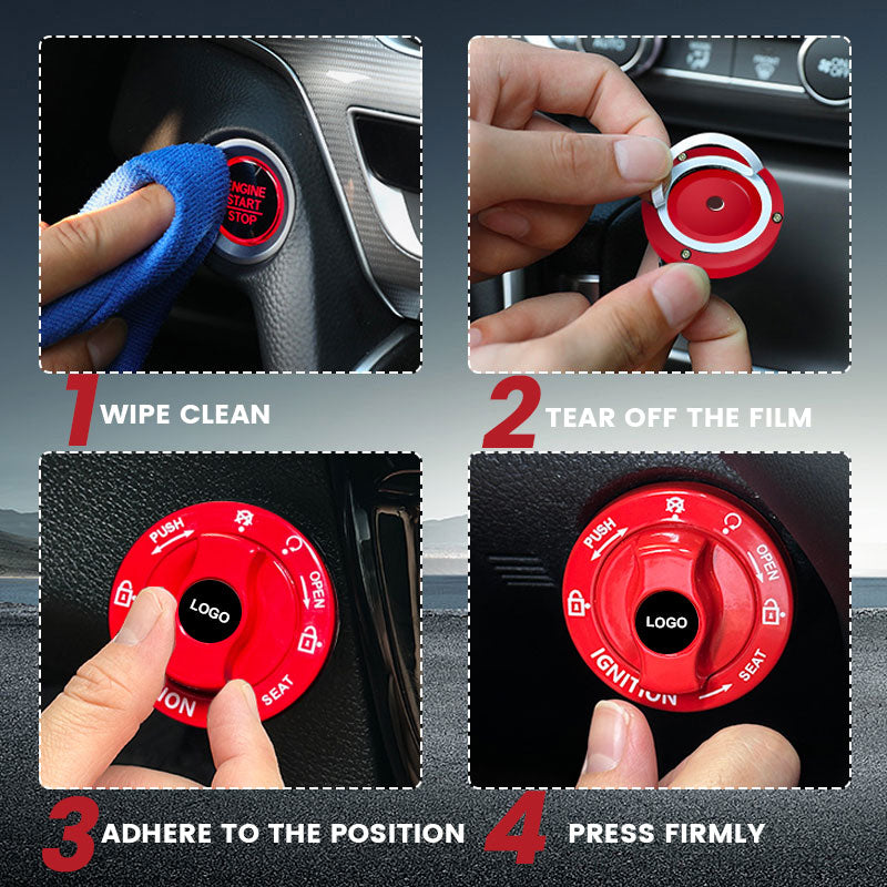 Full metal car start button protective cover